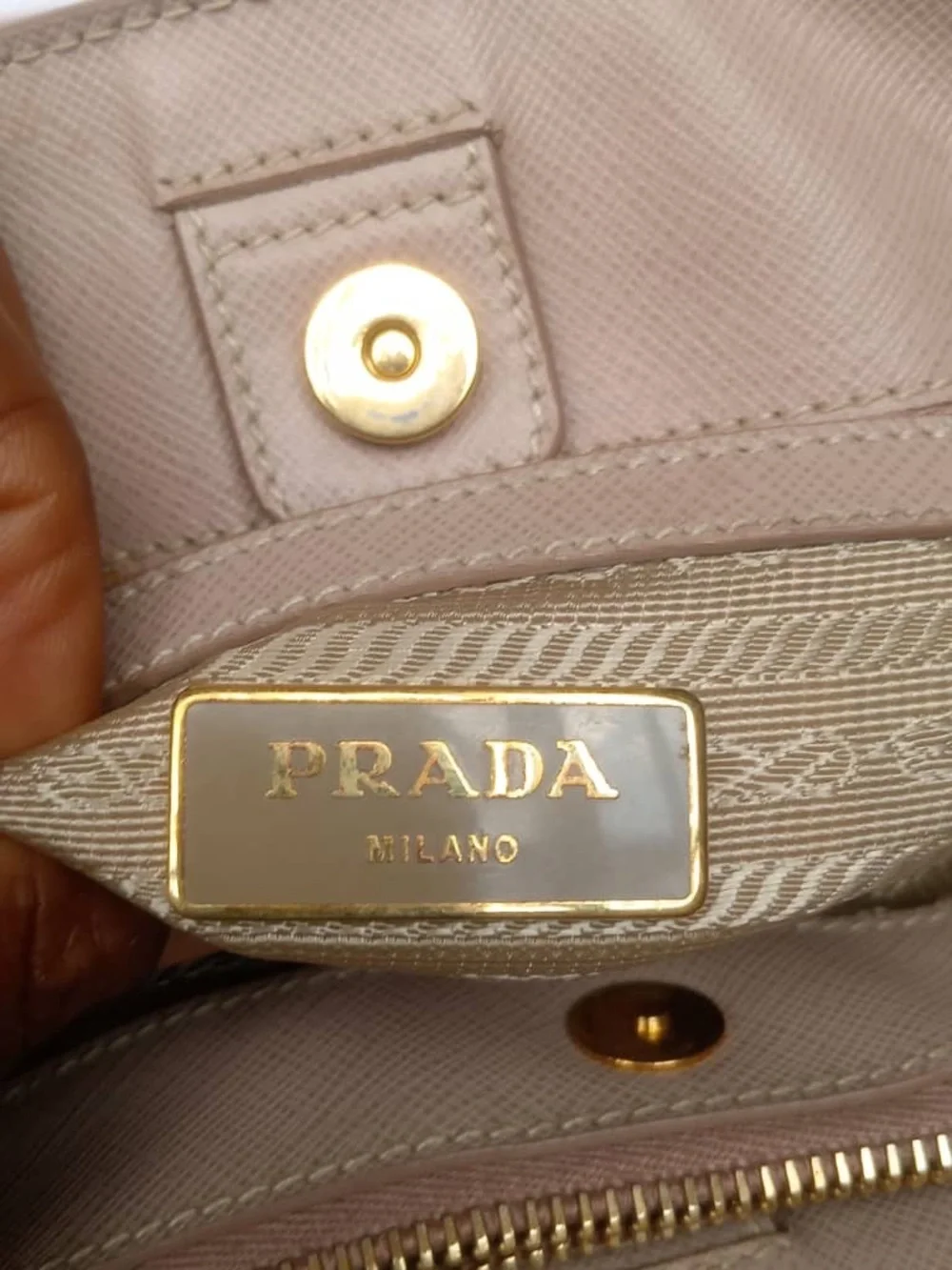 Prada Beige Saffiano Tote with Gold Hardware - Picture 10 of 13